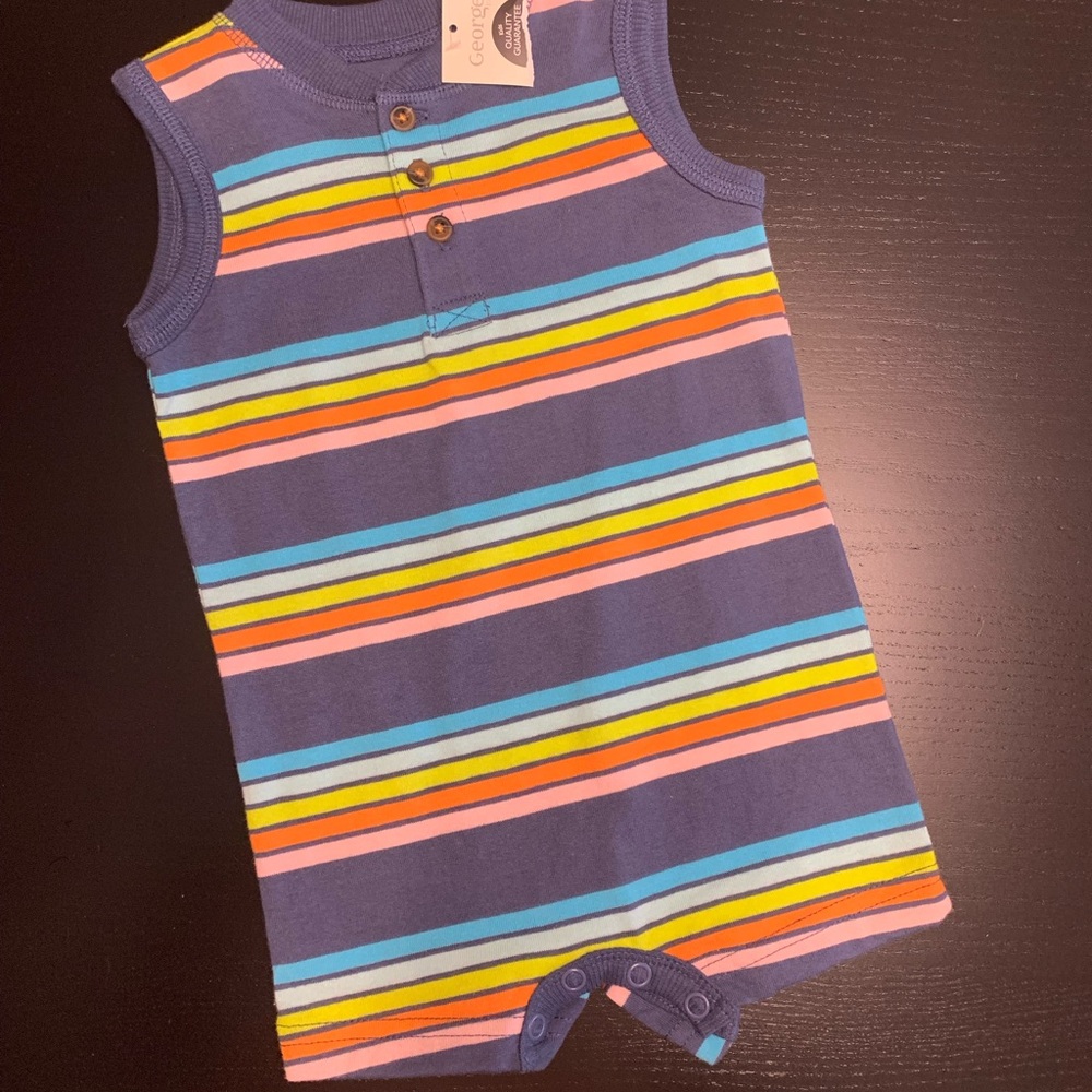 ⭐️ 2/$8.00 ⭐️ 3-6m- Striped Sleeveless Baby Romper